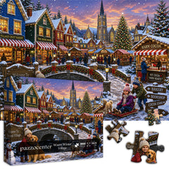 Warmes Winterdorf-Puzzle, 1000 Teile