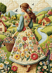 Floral Country Lady Jigsaw Puzzle 1000 Pieces