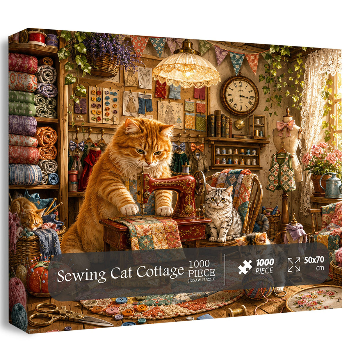 Puzzle da cucire Cat Cottage 1000 pezzi
