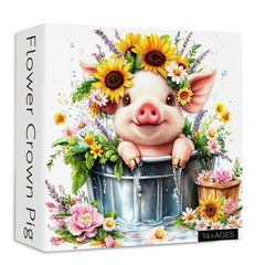 Blumenkronen-Schwein-Puzzle 1000 Teile