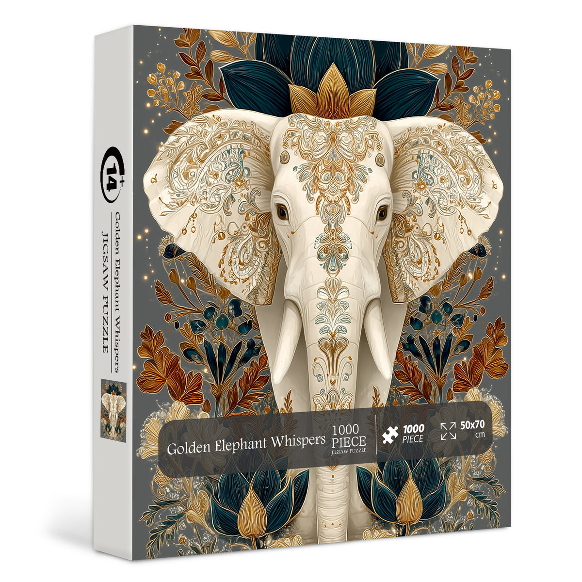 Golden Elephant Whispers Jigsaw Puzzle 1000 Pieces