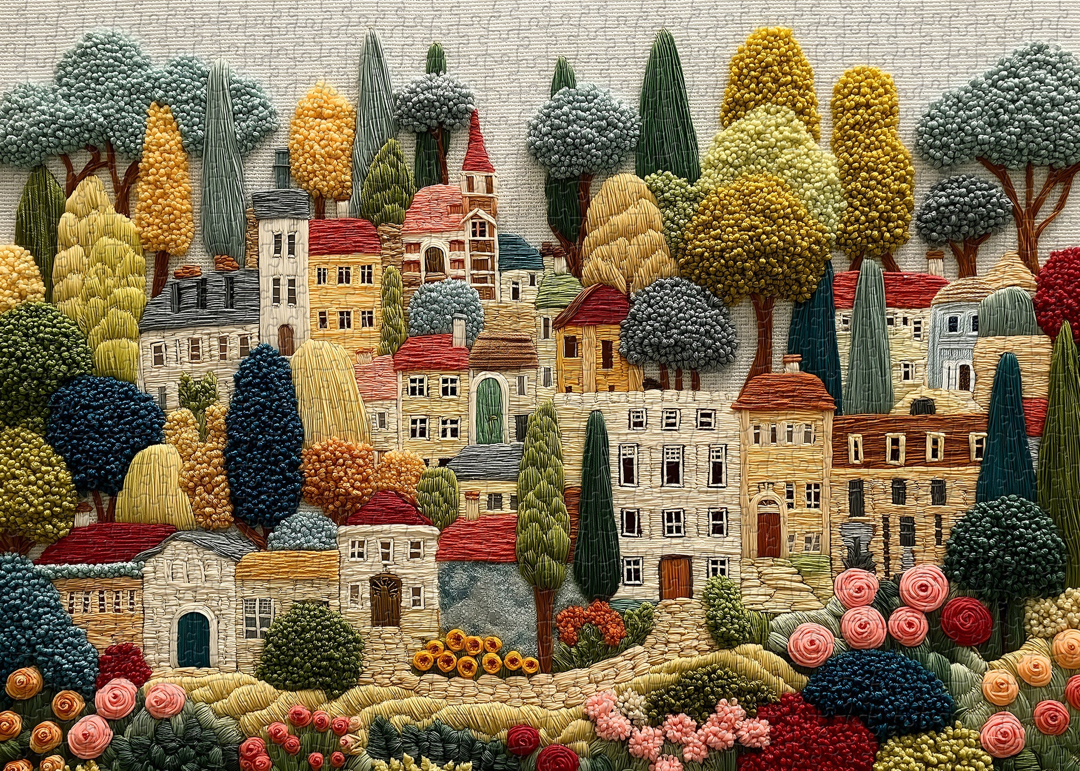 Embroidery Village Jigsaw Puzzle 1000 Pieces
