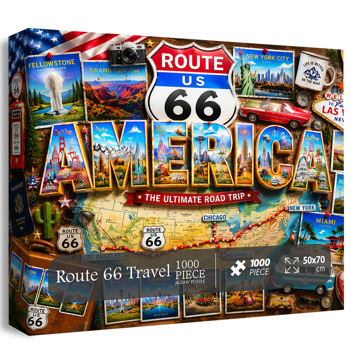 Route 66 Travel Jigsaw Puzzle 1000 Pieces