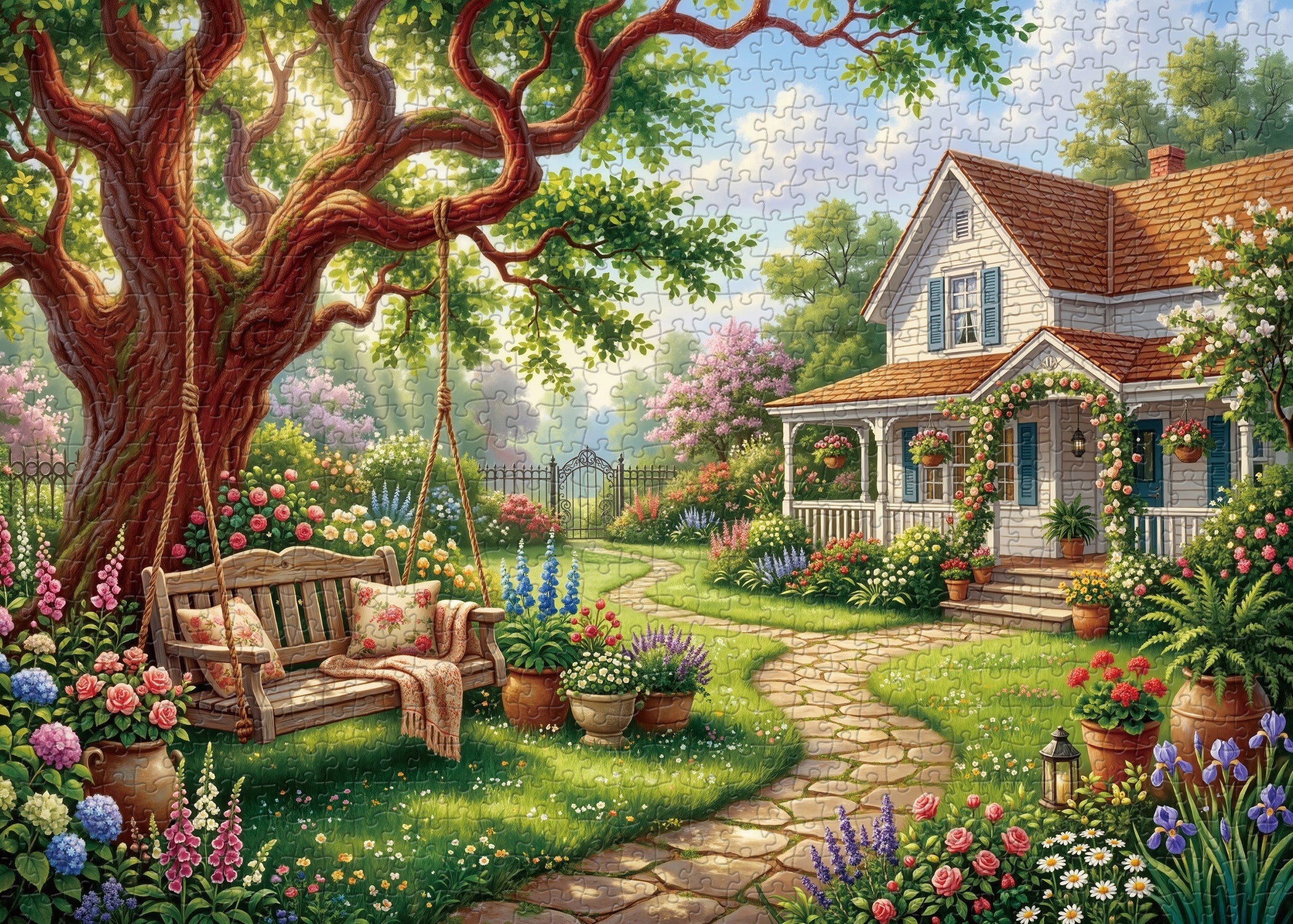 Sunny Swing Garden Jigsaw Puzzle 1000 Pieces