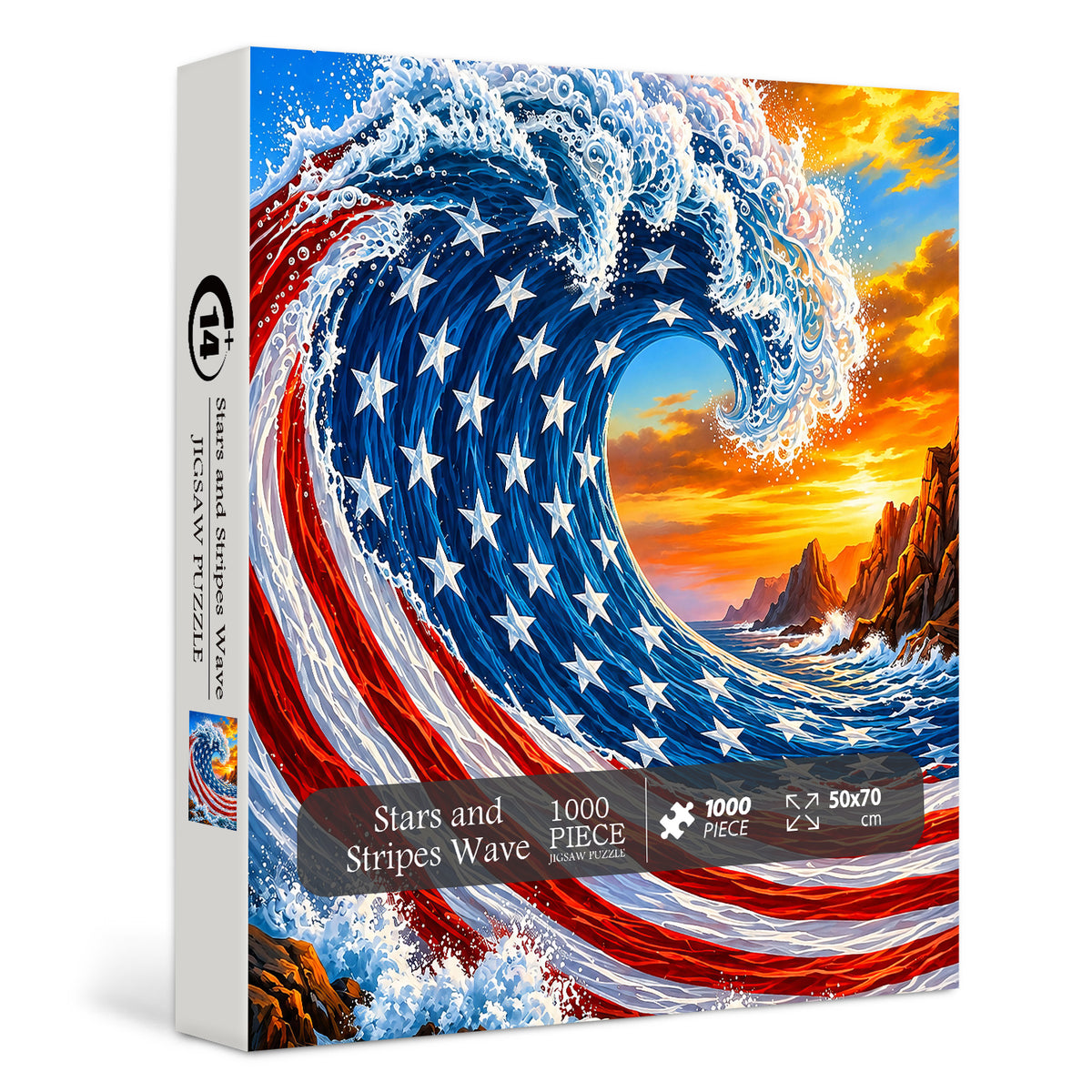 Stars and Stripes Wave Jigsaw Puzzle 1000 Pieces