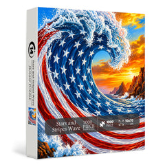 Stars and Stripes Wave Jigsaw Puzzle 1000 Pieces