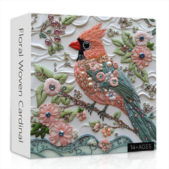 Floral gewebtes Kardinal -Puzzle 1000 Teile