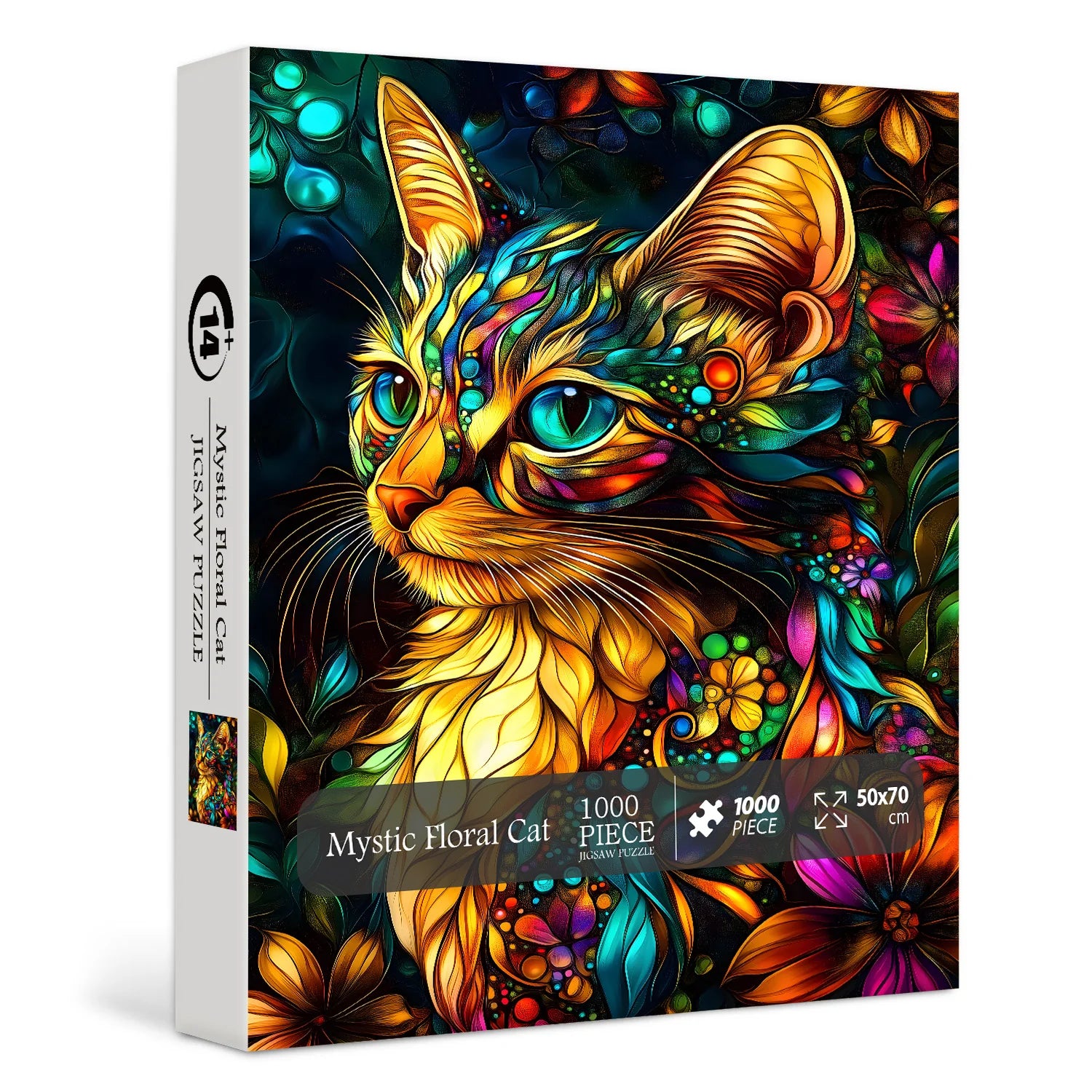 Mystische Blumenkatze Puzzle 1000 Stücke