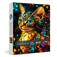 Mystische Blumenkatze Puzzle 1000 Stücke