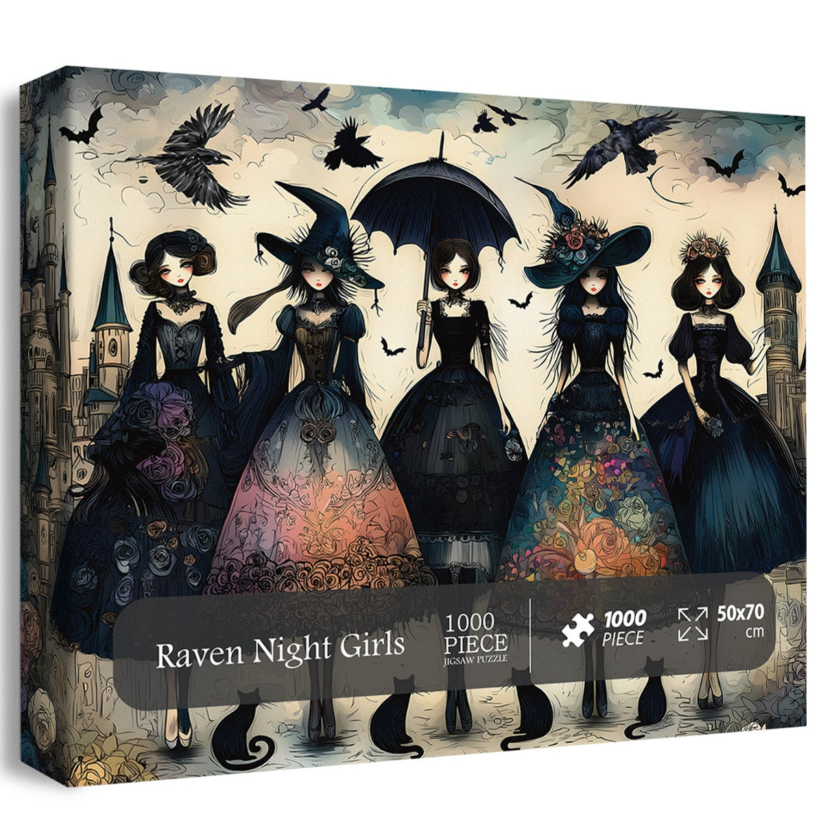 Raven Night Girls Jigsaw Puzzle 1000 Pieces