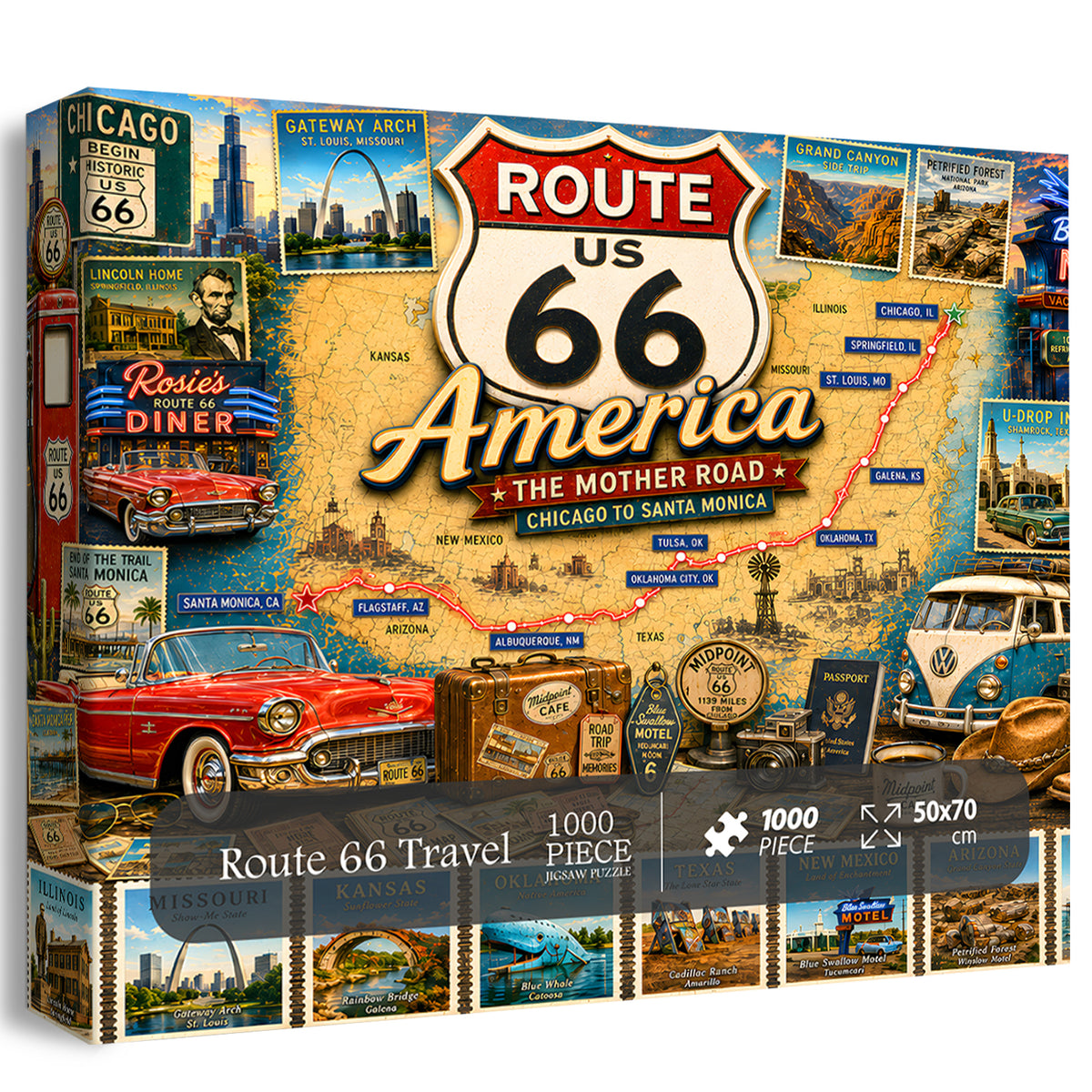 Route 66 Travel Jigsaw Puzzle 1000 Pieces