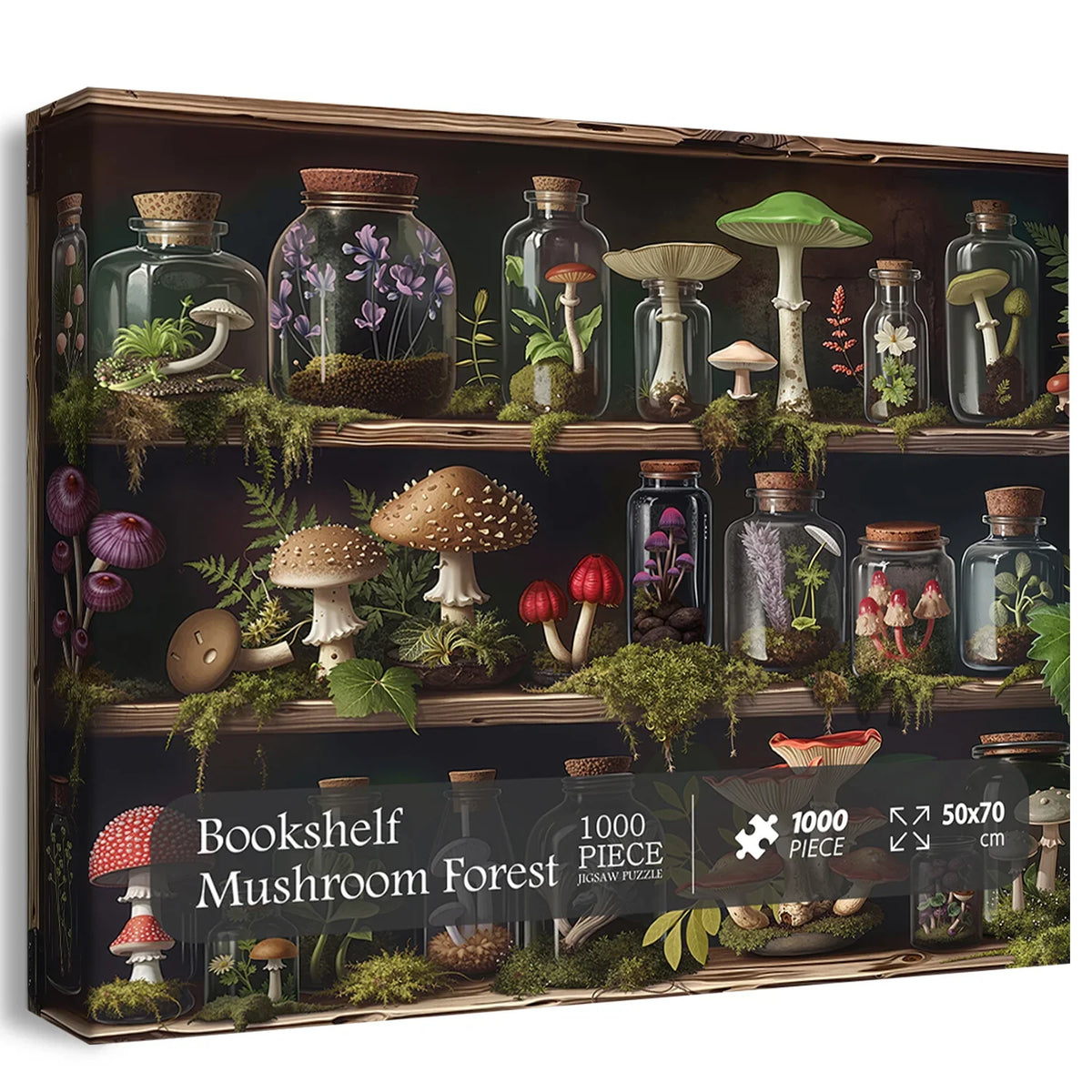 Bookshelf Mushroom Forest Jigsaw Puzzle 1000 Pieces