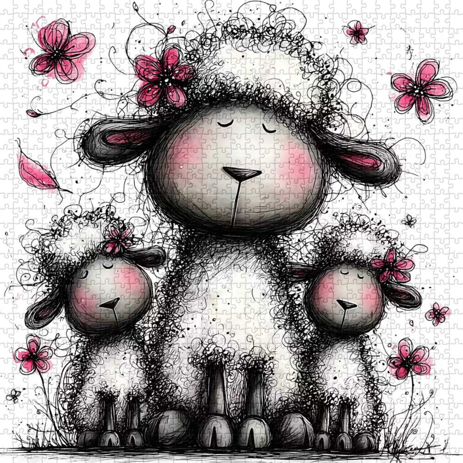 Abstract Sheep Art Jigsaw Puzzle 1000 Pieces