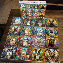 Puzzle per cani in vetro colorato 1000 pezzi