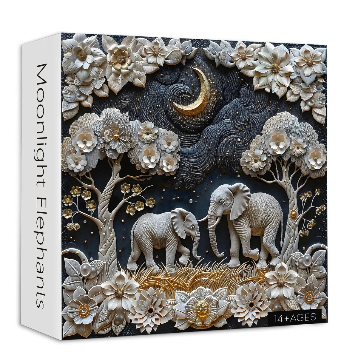 Moonlight Elephants Jigsaw Puzzle 1000 Piece
