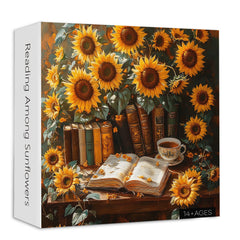 Reading Among Sunflowers Jigsaw Puzzle 1000 Pieces