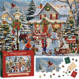 Christmas Snow Scene Advent Calendar Jigsaw Puzzle 1000 Pieces