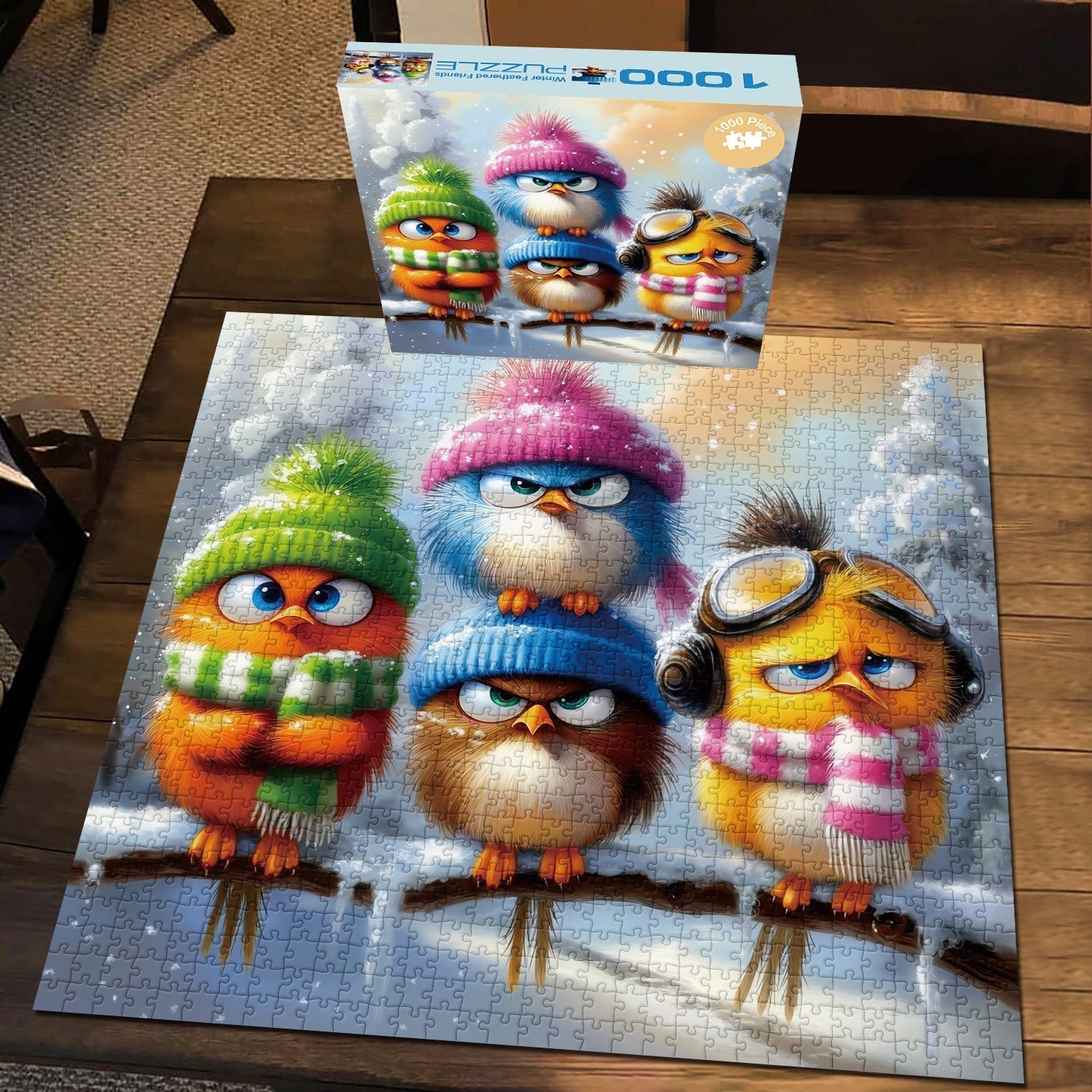 Wintergefiederte Freunde Puzzle 1000 Teile