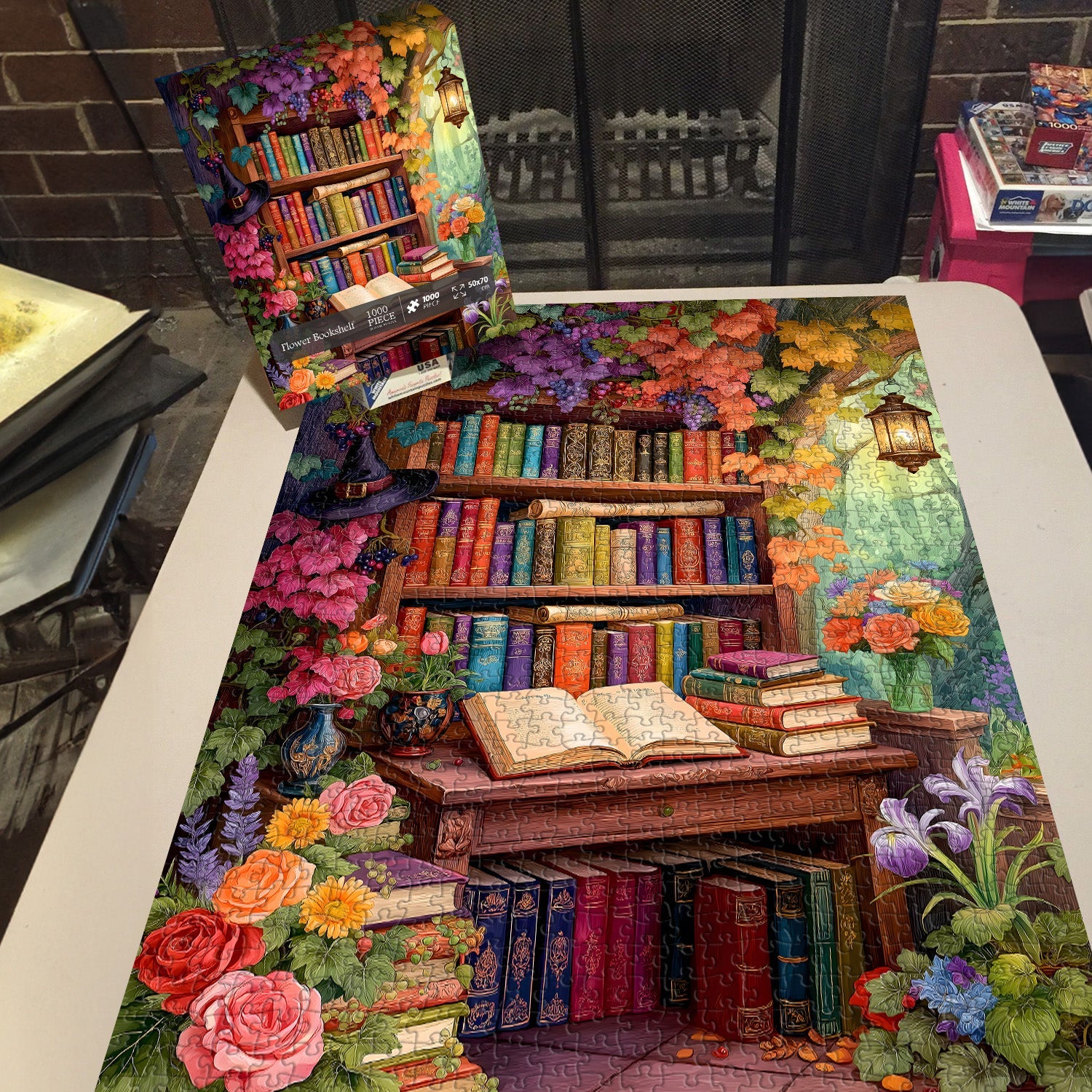 Flower Bookshelf Jigsaw Puzzle 1000 Pieces