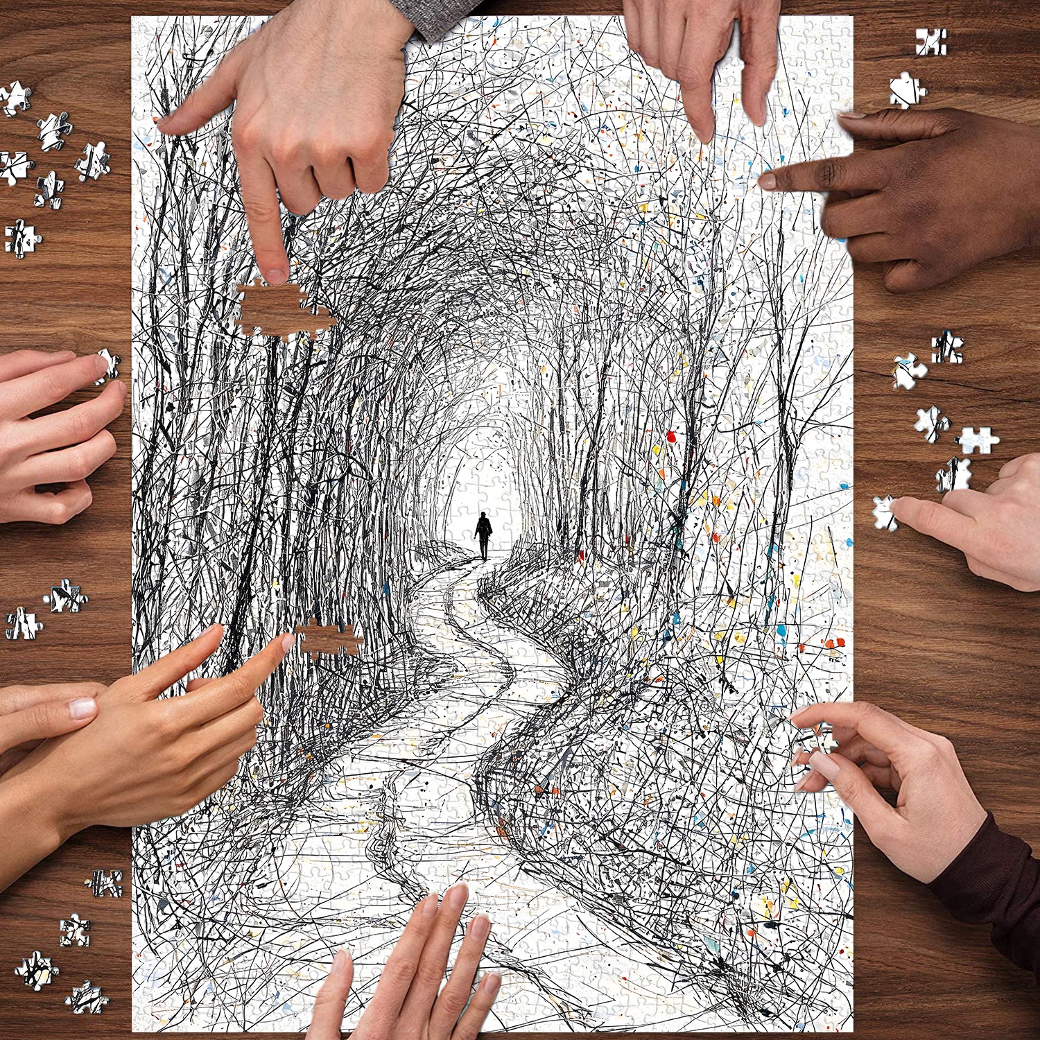 Puzzle Line Art Lone Walker 1000 pièces