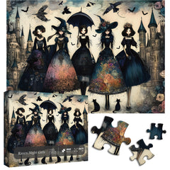 Raven Night Girls Jigsaw Puzzle 1000 Pieces
