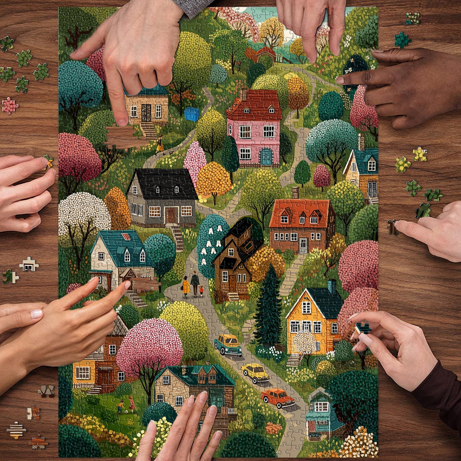 Vivid Village Jigsaw Puzzle 1000 Pieces