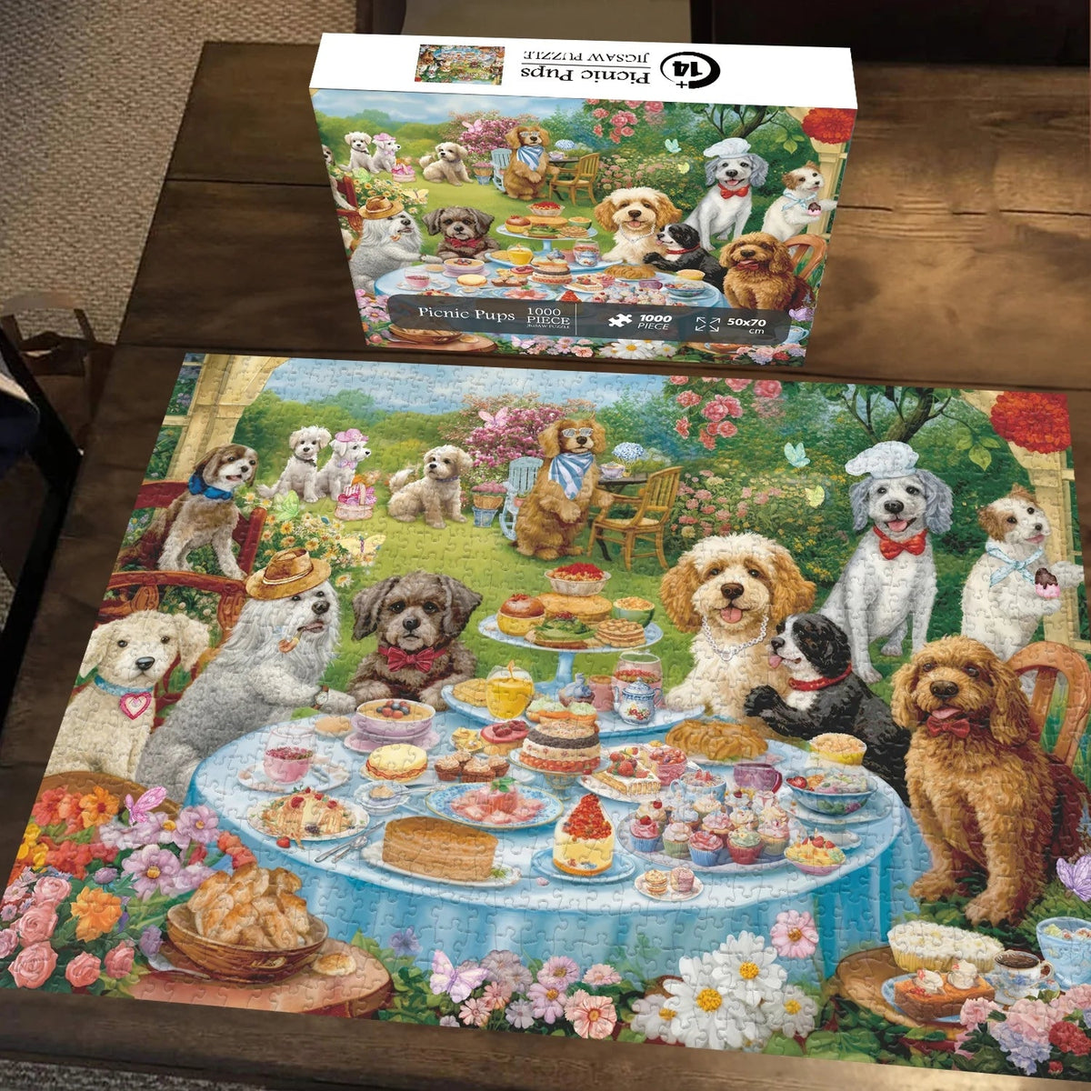 Chiots de pique-nique puzzles de puzzle 1000 pièces