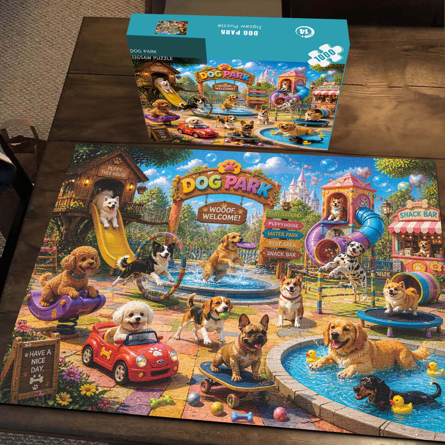 Hundepark-Puzzle 1000 Teile