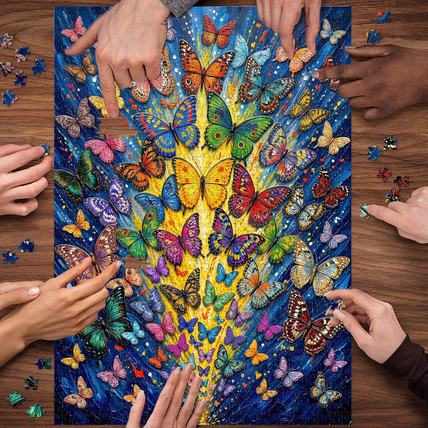 Colorful Butterfly Burst Jigsaw Puzzle 1000 Pieces