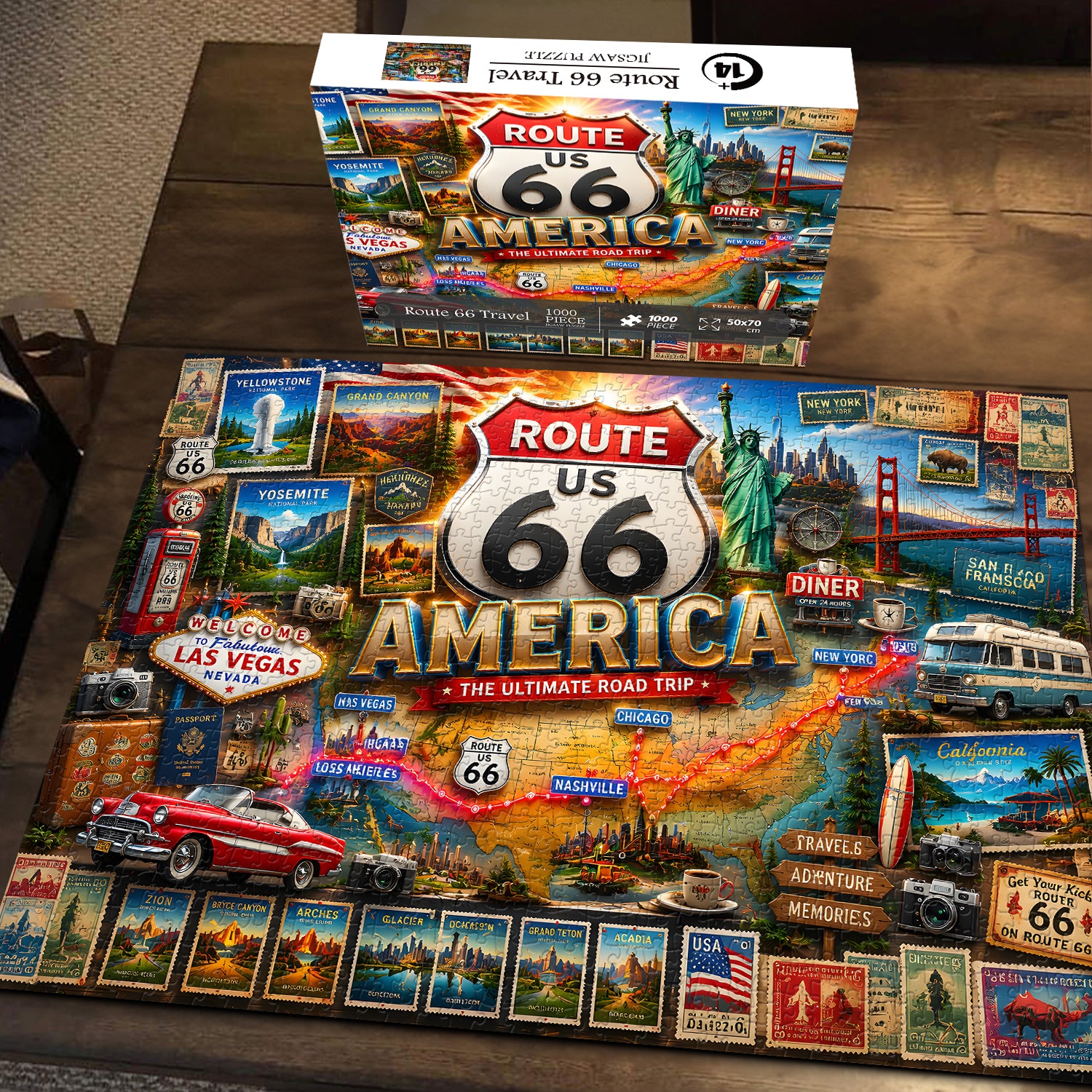 Route 66 Reisepuzzle 1000 Teile