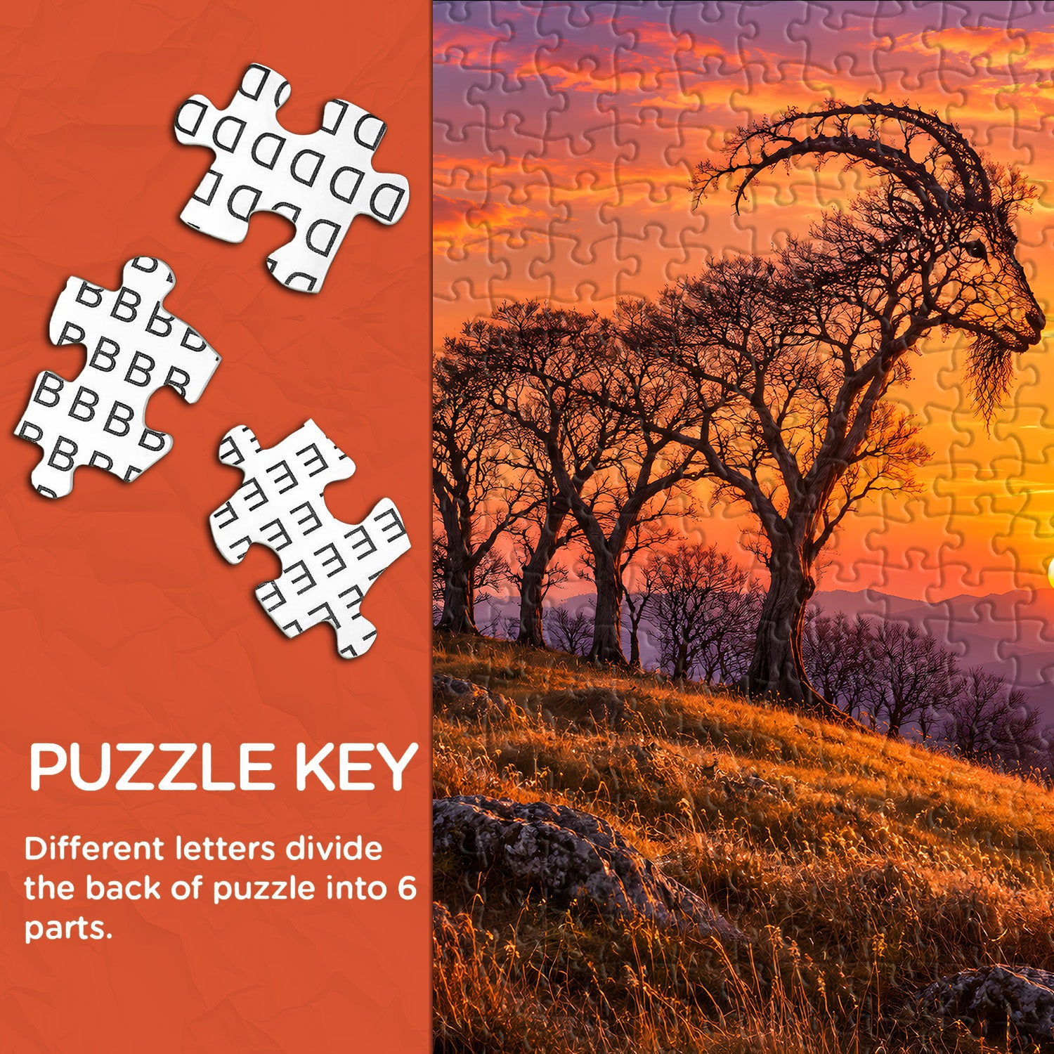 Baum-Ziege-Puzzle 1000 Teile