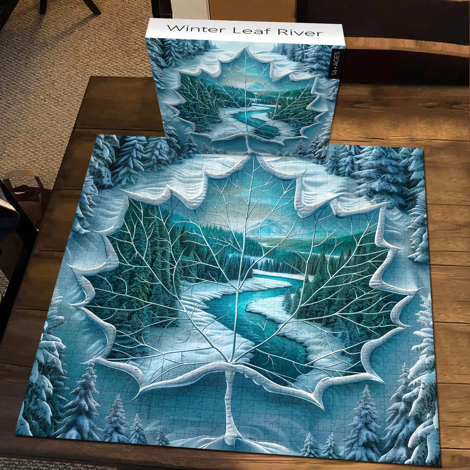 Invernale foglia di fiume puzzle puzzle 1000 pezzi