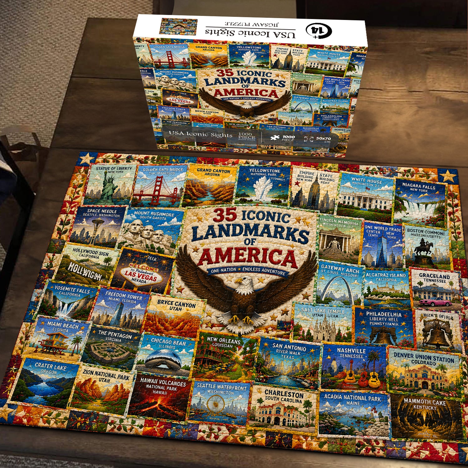 USA Iconic Sights Jigsaw Puzzle 1000 Pieces