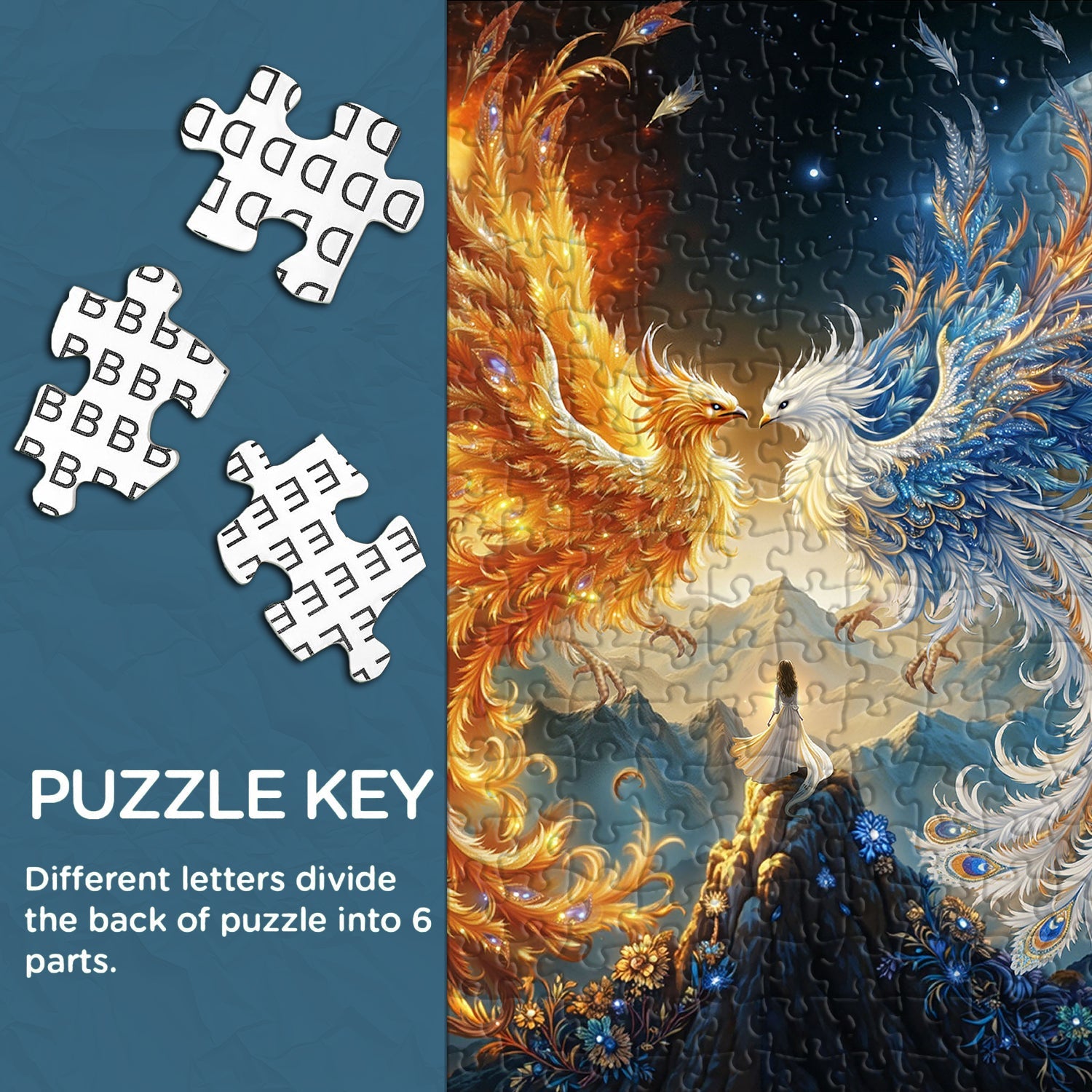 Sun Moon Phoenixes Jigsaw Puzzle 1000 Pieces