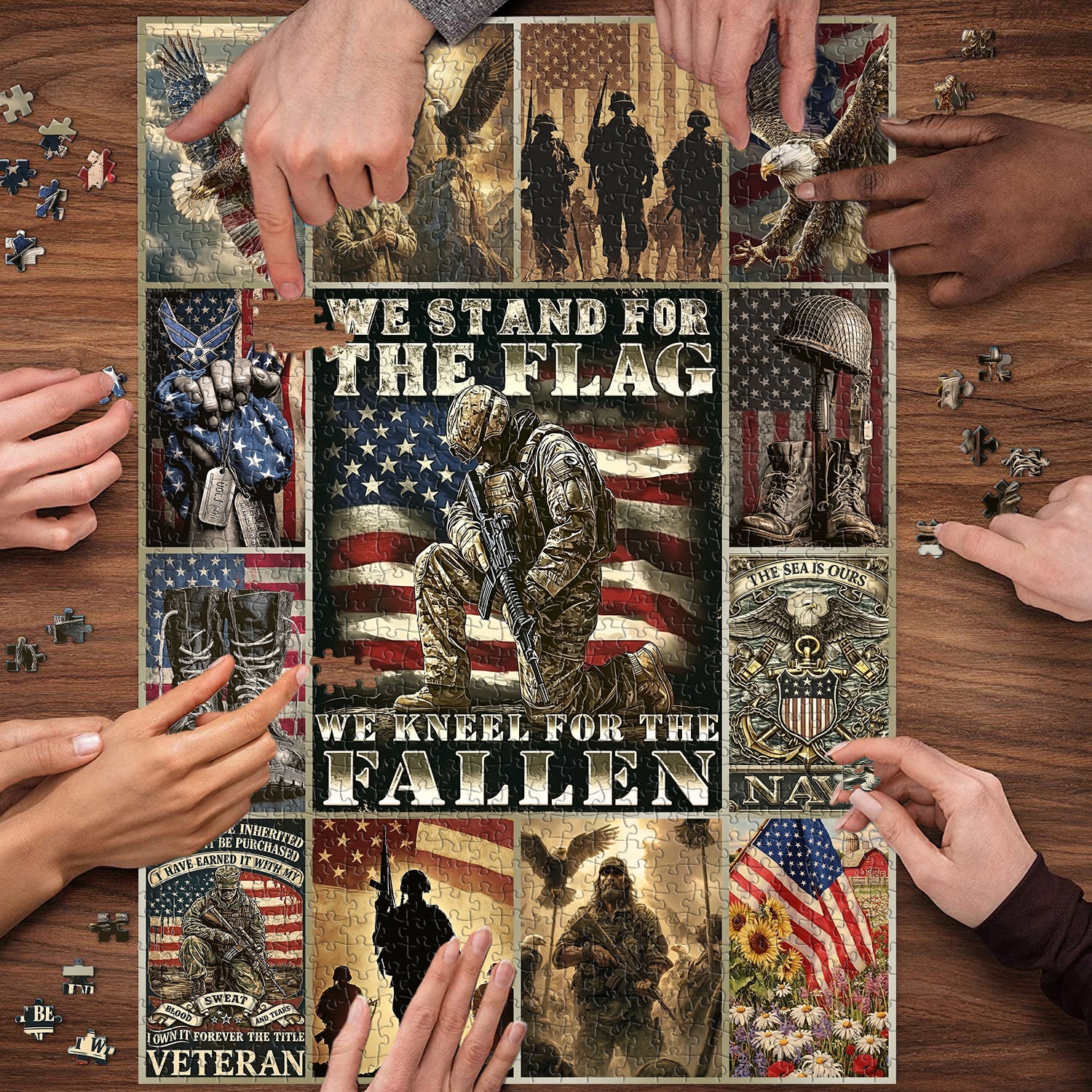 Patriot Veteran Eagle Flag Puzzle 1000 Teile