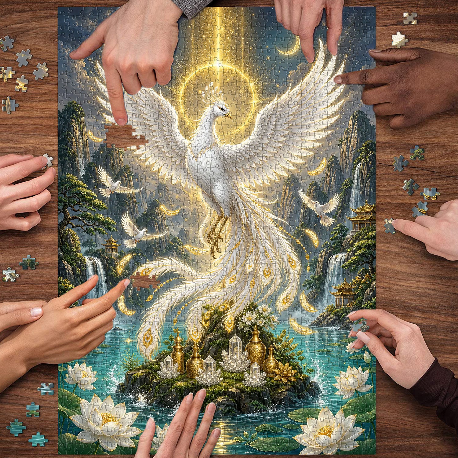 Oriental Divine Bird Painting Jigsaw Puzzle 1000 Pieces