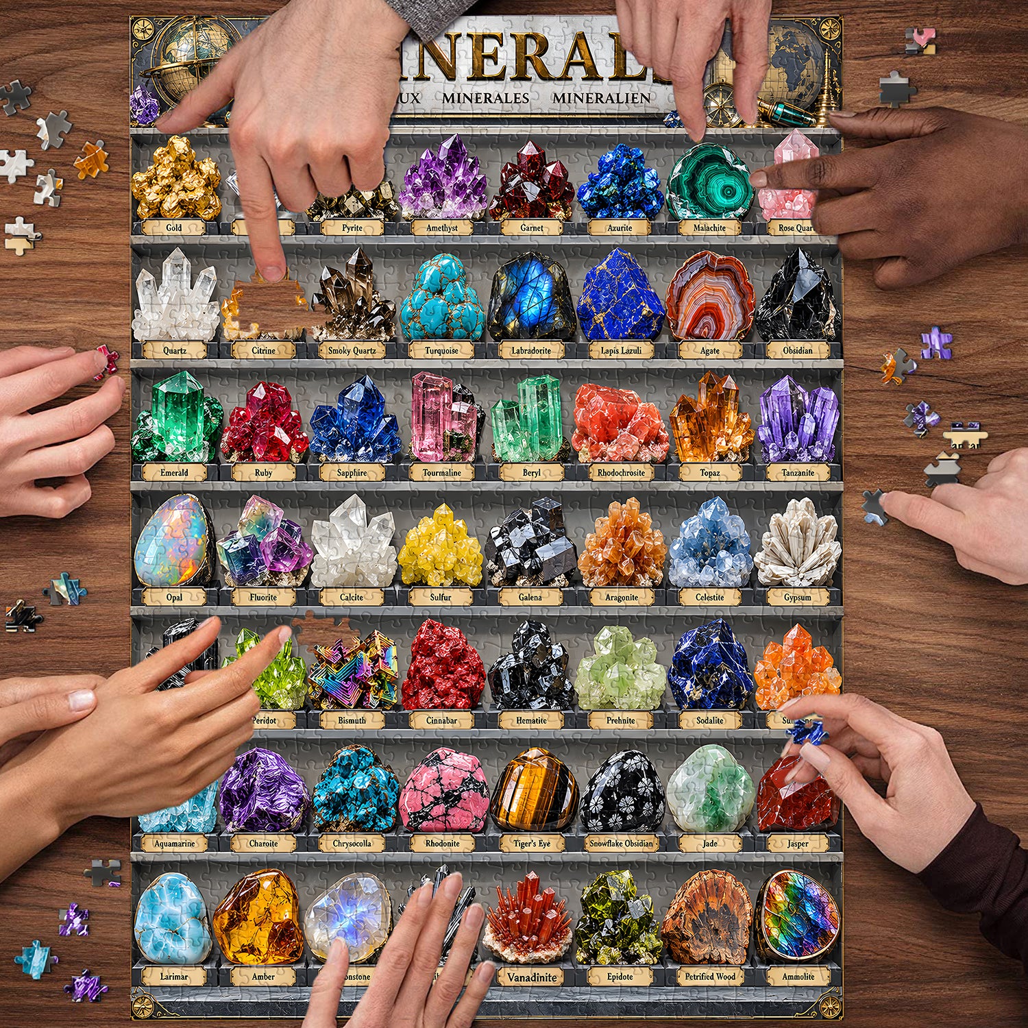 Gemstone Mineral Collection Jigsaw Puzzle 1000 Pieces