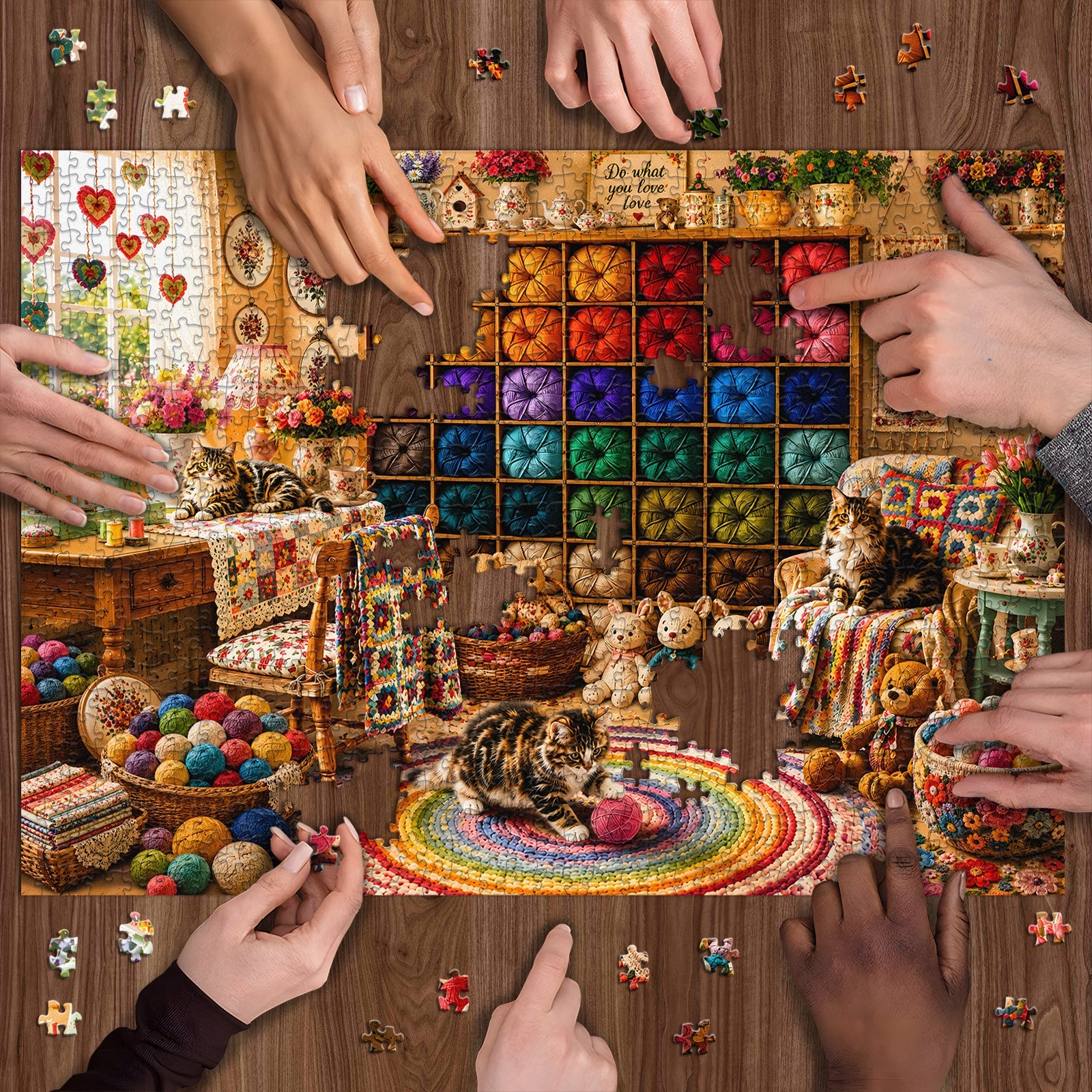 Puzzle Yarn & Cats Haven, 1000 pezzi