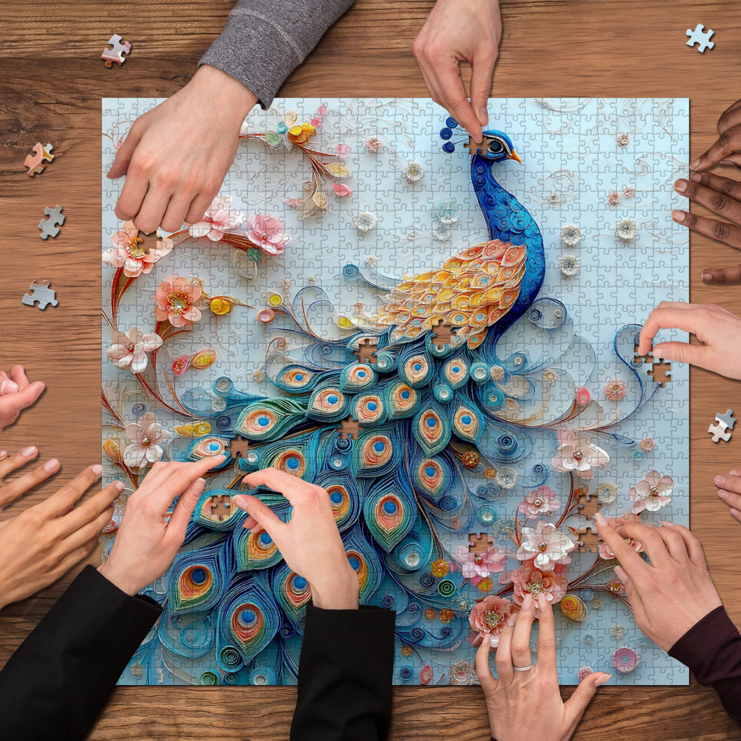 Peacock Feathered Art Jigsaw Puzzle 1000 Pieces