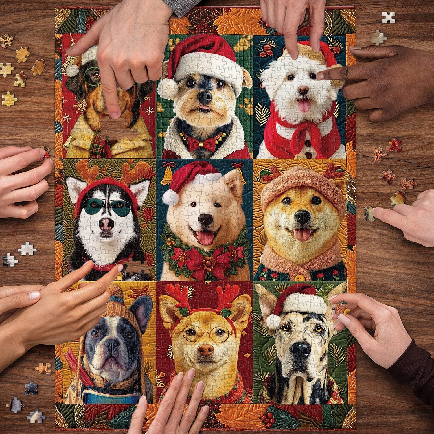 Christmas Dogs Jigsaw Puzzle 1000 Pieces