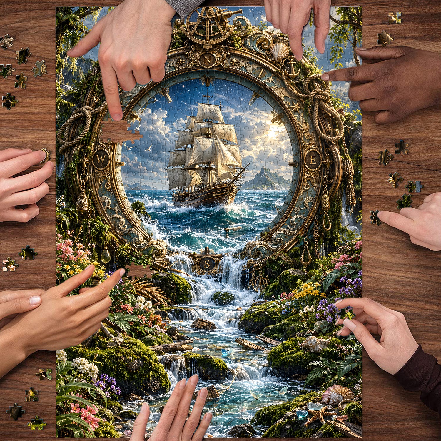 Segel- und Kompass-Puzzle, 1000 Teile