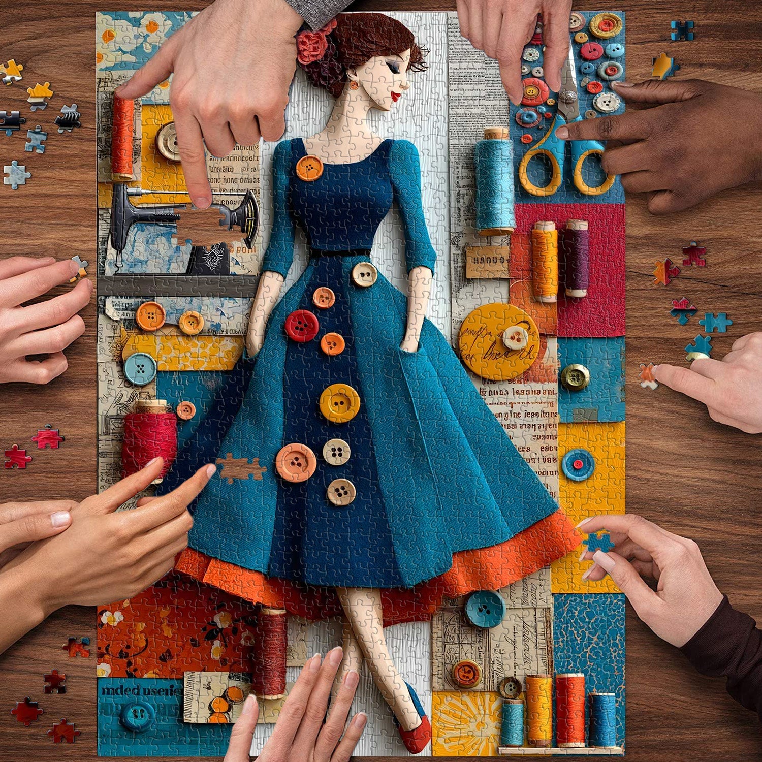 Vintage Sewing Muse Jigsaw Puzzle 1000 Pieces