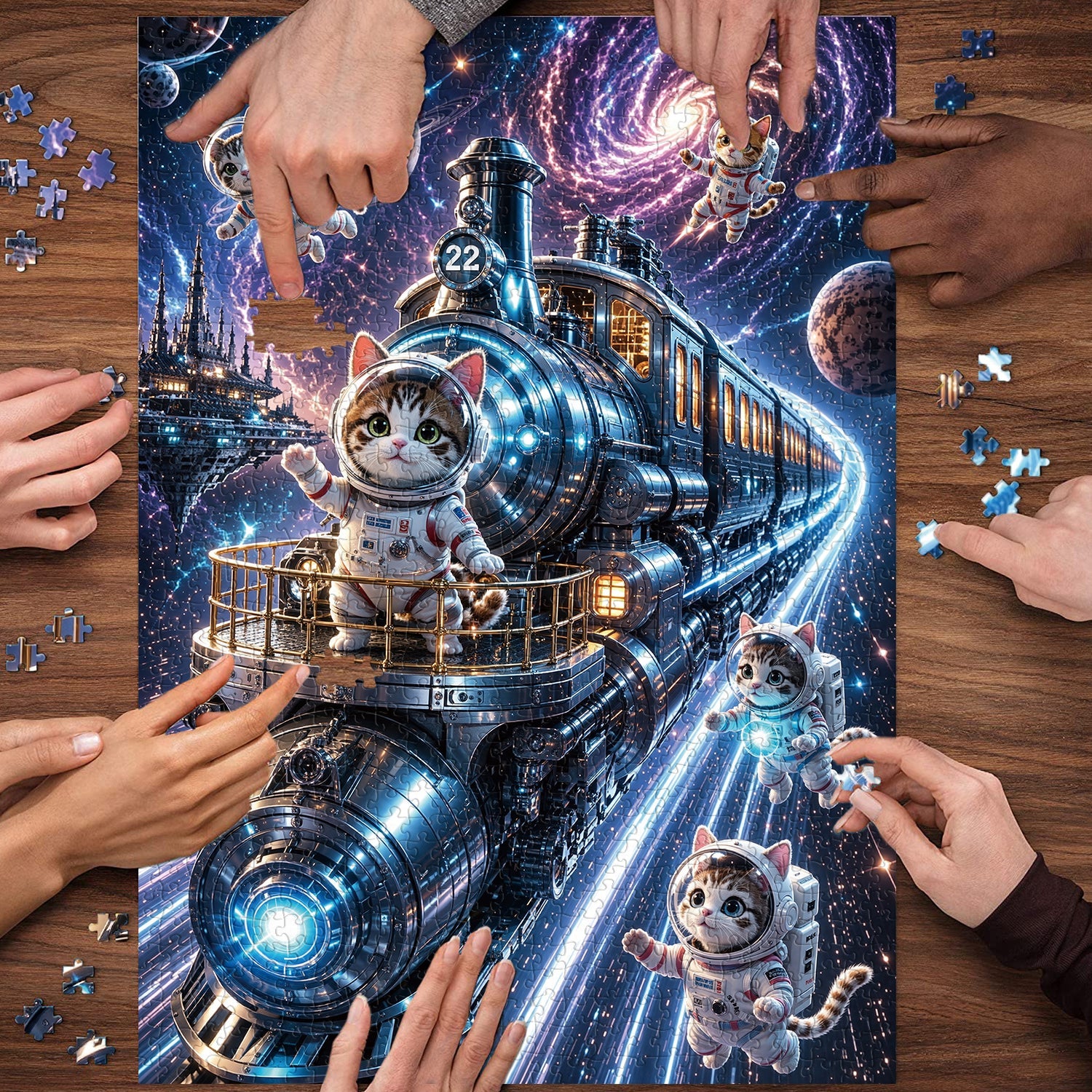 Puzzle del gatto cosmico 1000 pezzi