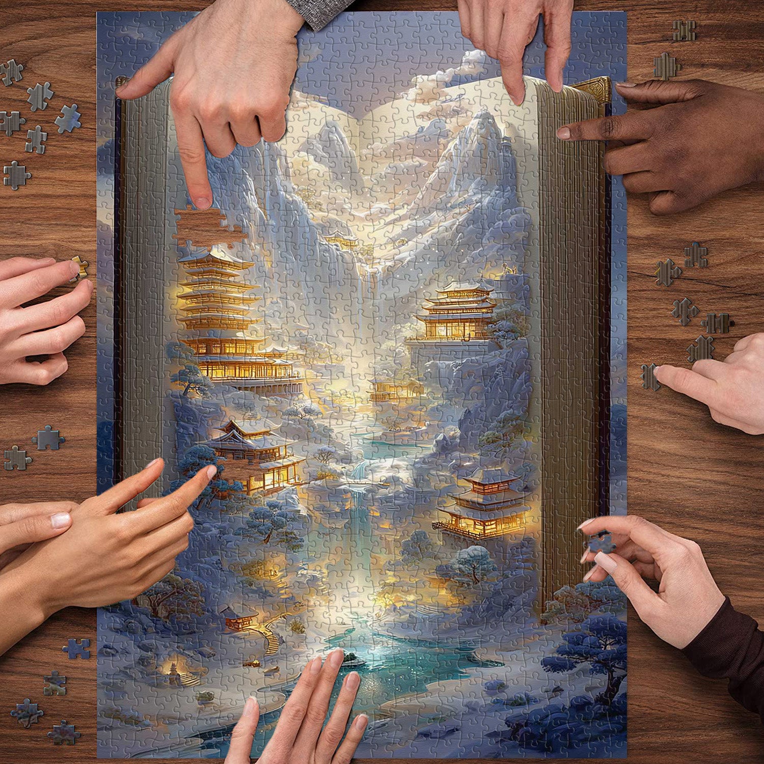 Puzzle 1000 pièces au pays des merveilles dans le livre