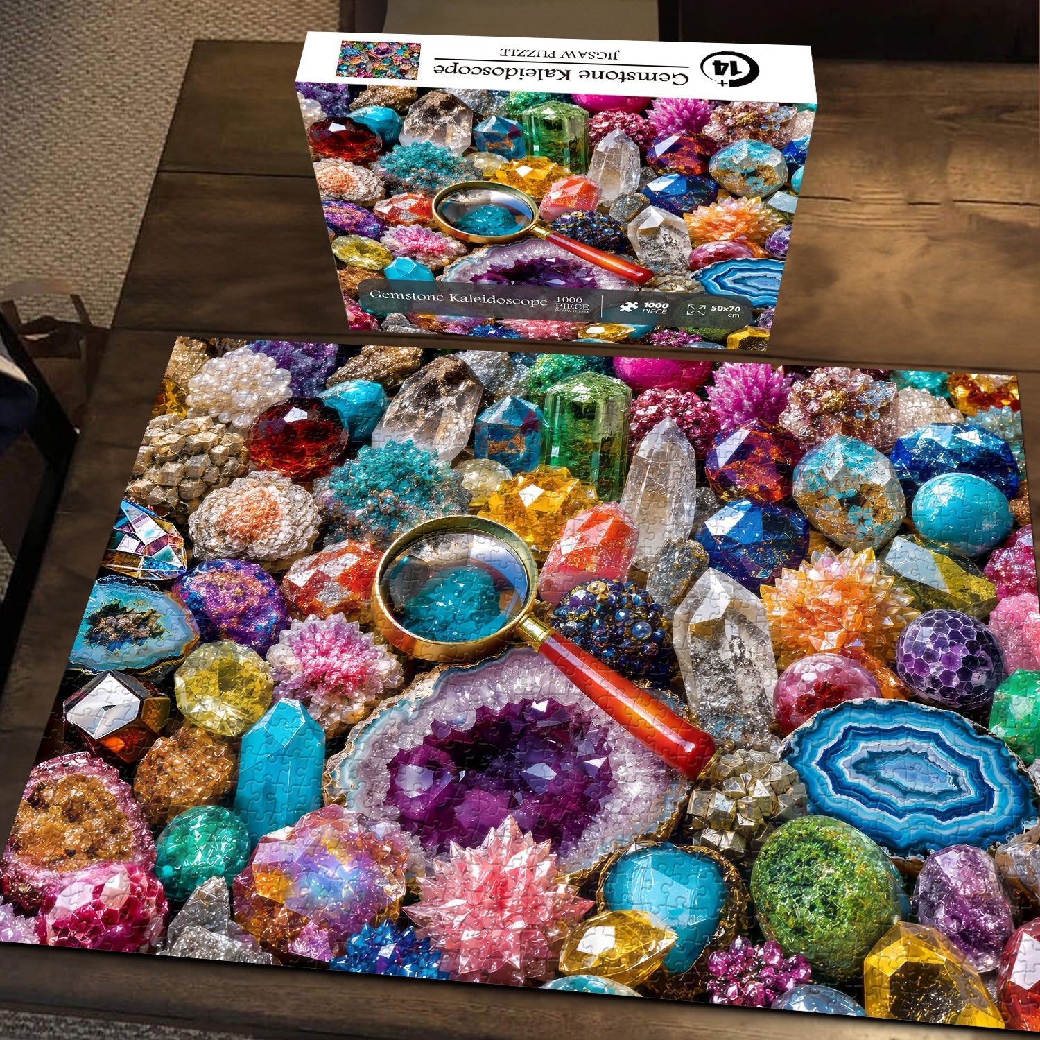 Rompecabezas de caleidoscopio de piedras preciosas, 1000 piezas