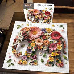 Wildflower Elephant Jigsaw Puzzle 1000 Pieces