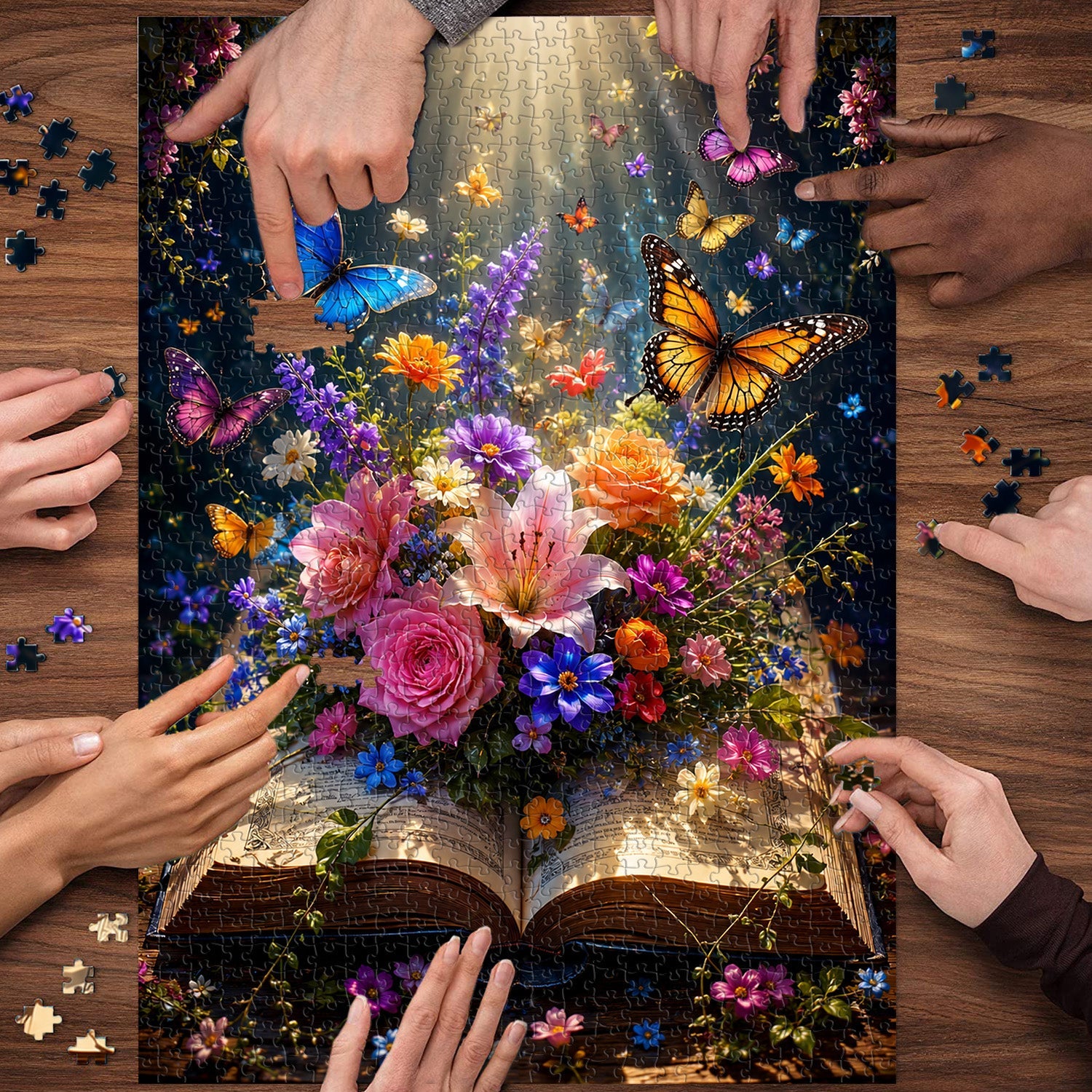 Buch „Blüten und Schmetterlinge“-Puzzle 1000 Teile