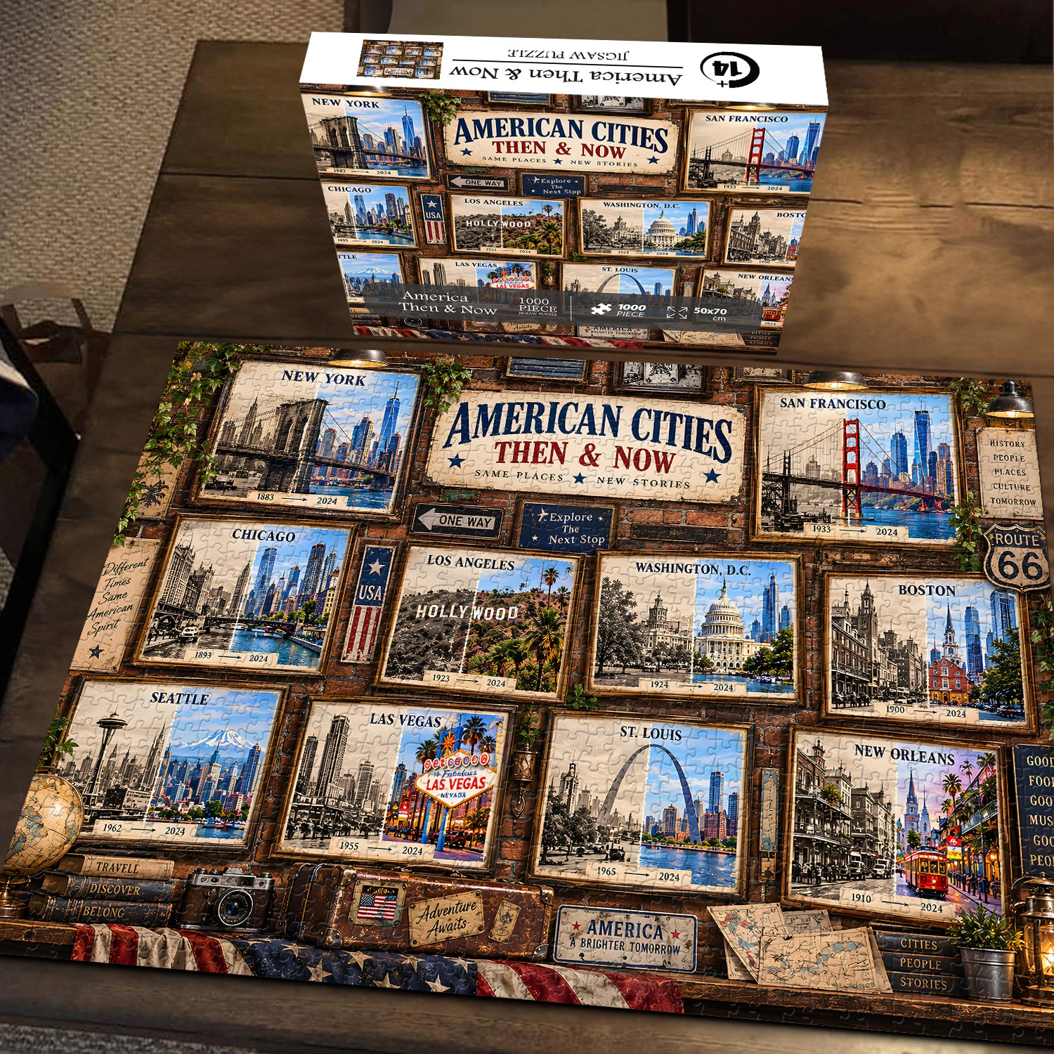 Amerika damals und heute Puzzle 1000 Teile