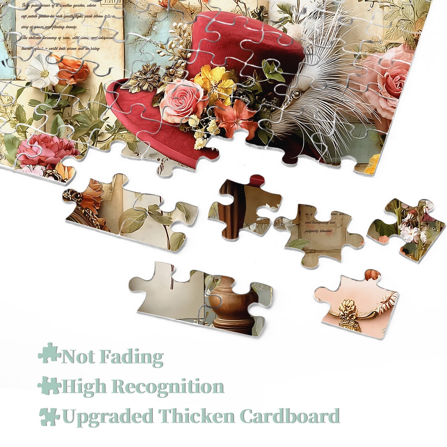 Vintage Floral Hat Jigsaw Puzzle 1000 Pieces