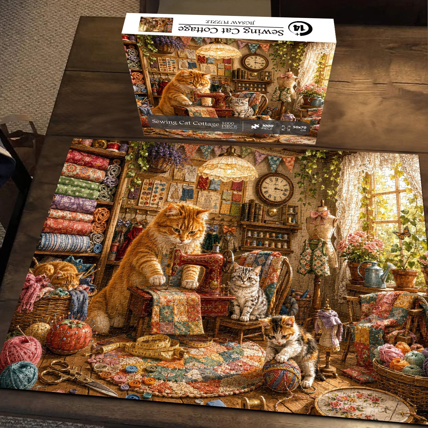 Puzzle da cucire Cat Cottage 1000 pezzi